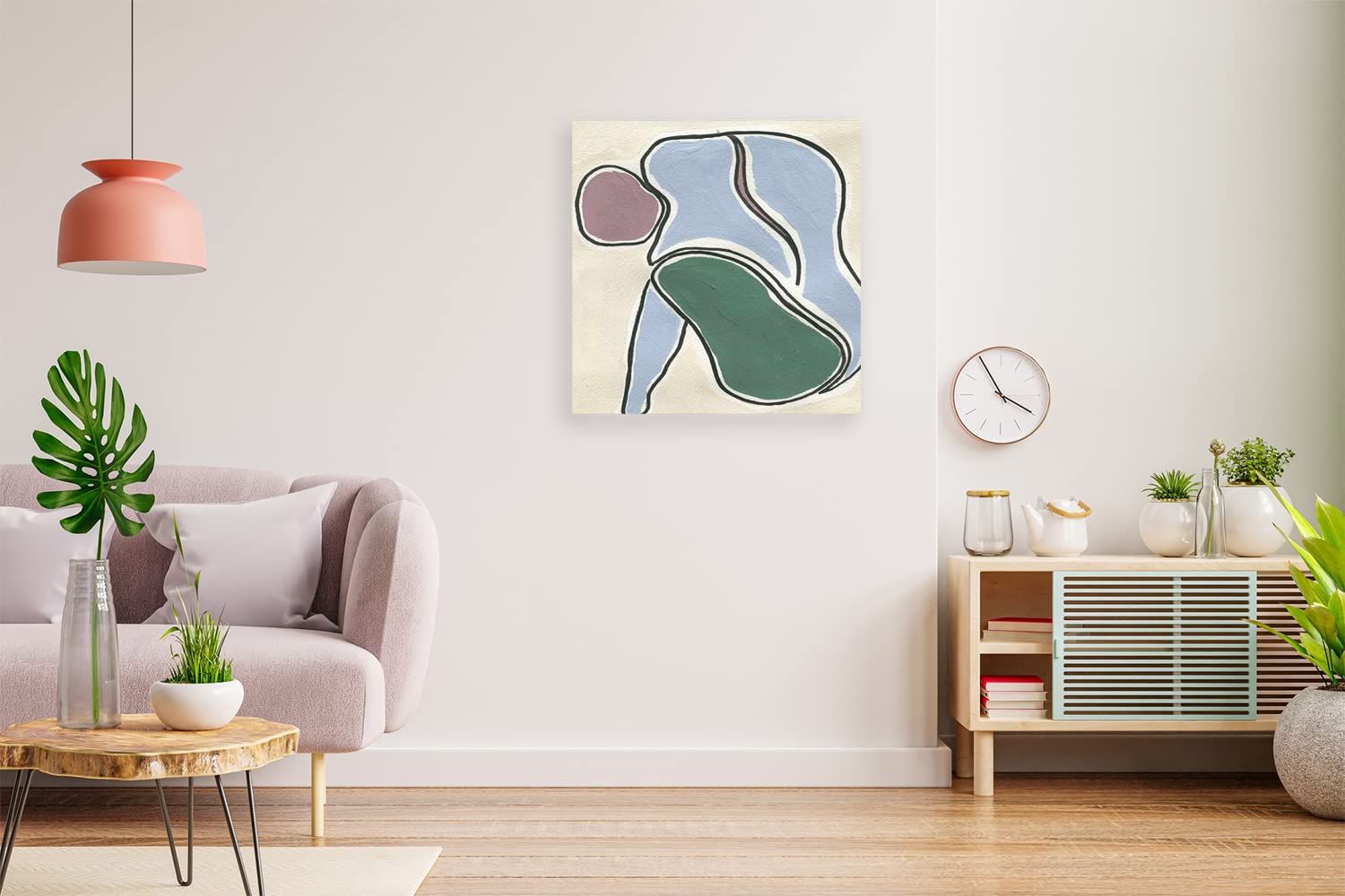 VERRE ART Printed Framed Canvas Painting for Home Decor Office Wall Studio Wall Living Room Decoration (14x14inch Wrapped) - Douxe