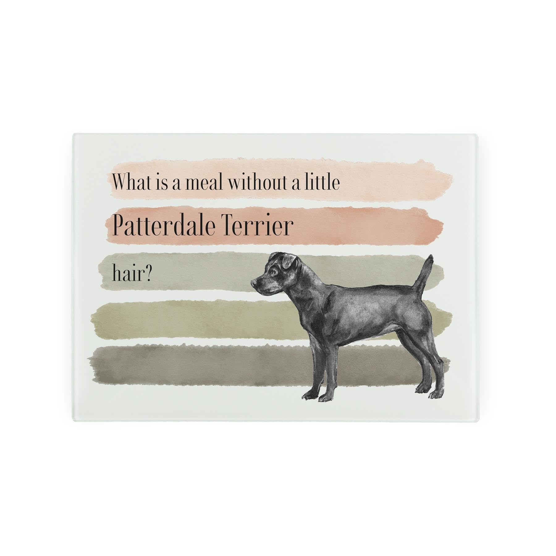 Patterdale Terrier Small Glass Worktop Saver - Dogs Themed Humourous Gifts - Smooth Kitchen Chopping/Cutting Board Worktop Protector with Non-Slip Feet 28.5cm x 20cm (11" x 8")
