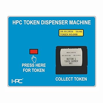 HPC Token Dispenser/Token Printer Machine/System with Battery- Model - HPC21B