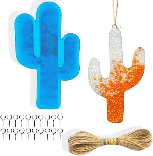 Miniatura 6 de Moldes de silicona para el horno, para cactus, molde grande de suministro fresco con 1 cuerda y 20 pasadores de ojo de tornillo, aptos para horno de