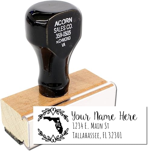 Miniatura 374 de State Love - Sello de dirección autoentintado para Texas, caja rosa, púrpura o negra, impresiones limpias y nítidas, diseño rectangular, tamaño 7/8