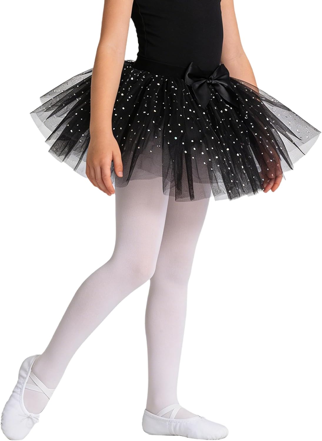 ACSUSS Girls Shiny Dance Skirts Ballet Tutu Skirt Party Gymnastics Festive Wear Sparkle Skirt Garment