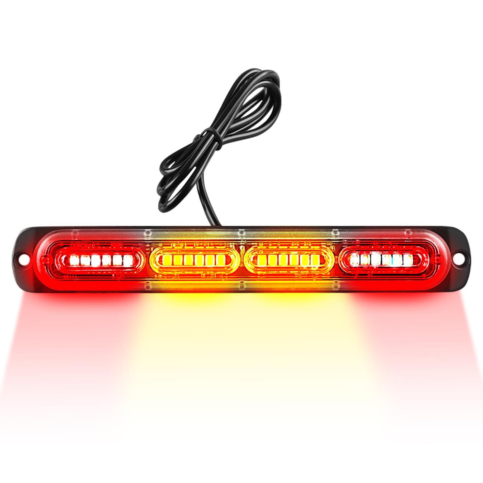Car Strobe Light, Strobe Lights for Trucks - Super Bright LED Flashing Lights, Waterproof LED Light Bar, 12-24V Vehicle Safety Beacon