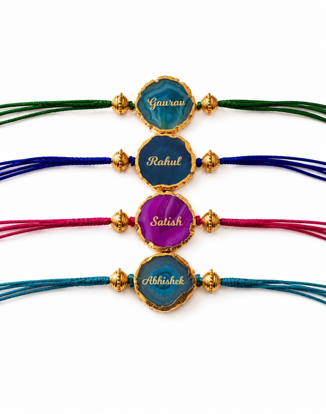 Premium Agate Stone Rakhi for Brother | Natural Agate Beads Designer | Stylish Handmade Raksha Bandhan Rakhi for Bhai | Traditional & Modern Festival Gift-image-4