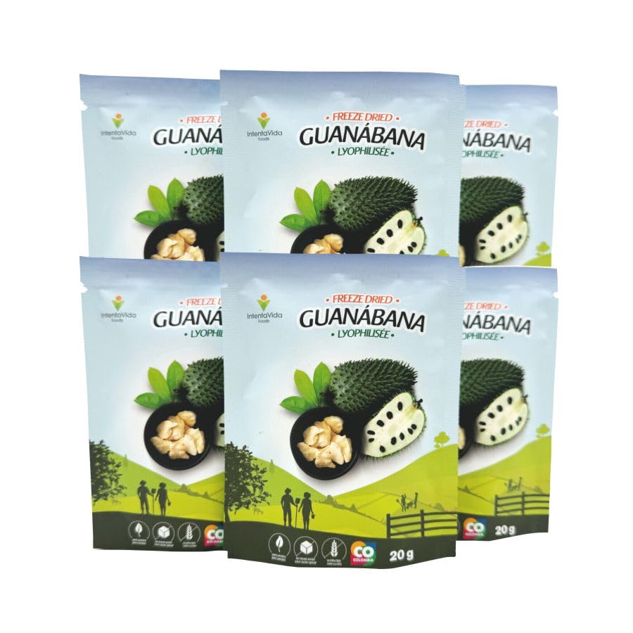 IntentaVida Freeze-Dried Guanabana-Soursop Chunks 20 gr, 100