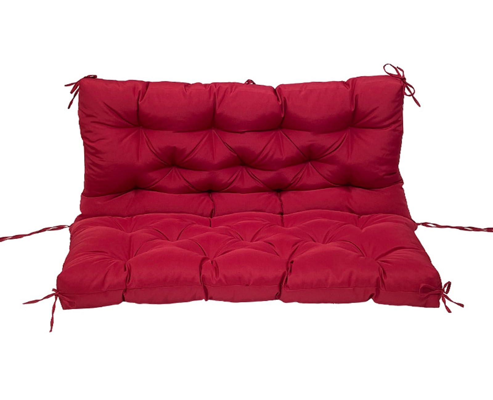 Cuscini impermeabili per dondolo da giardino con schienale, di ricambio, per panca da 2 o 3 persone, per esterni, patio e portico, in tessuto di pelliccia, colore rosso vino, 120 x 100 cm