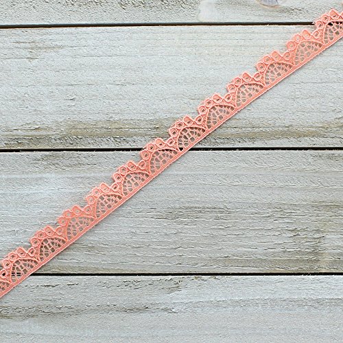 3/8" Vintage French Lace Ribbon Trim Red 5Yd #TOP2