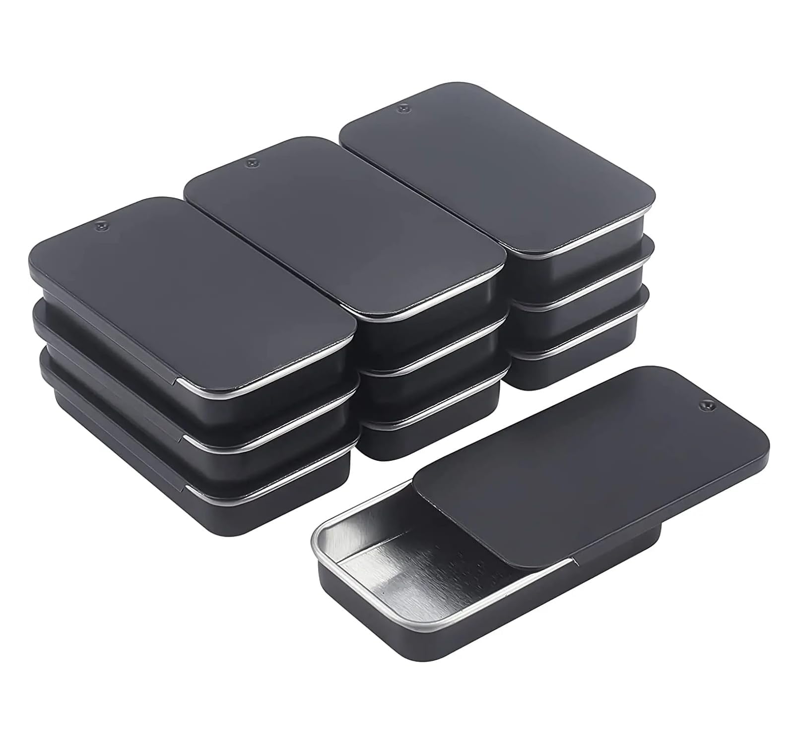TIN PAN ALLEY ＆MEMBERS BOX STORE 2508 10 Pc Mini Sliding Tin Storage Boxes 6 x 3.4 x 1 cm Pocket