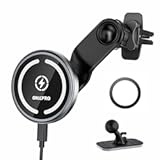 Compatible with MagSafe Car Mount for iPhone 16, Magnetic Wireless Car Charger with Extended Arm, Never Block Vents for iPhone 15/14/13/12 Serie, 15W Fast Charging Mag Safe Phone Holder, Grey