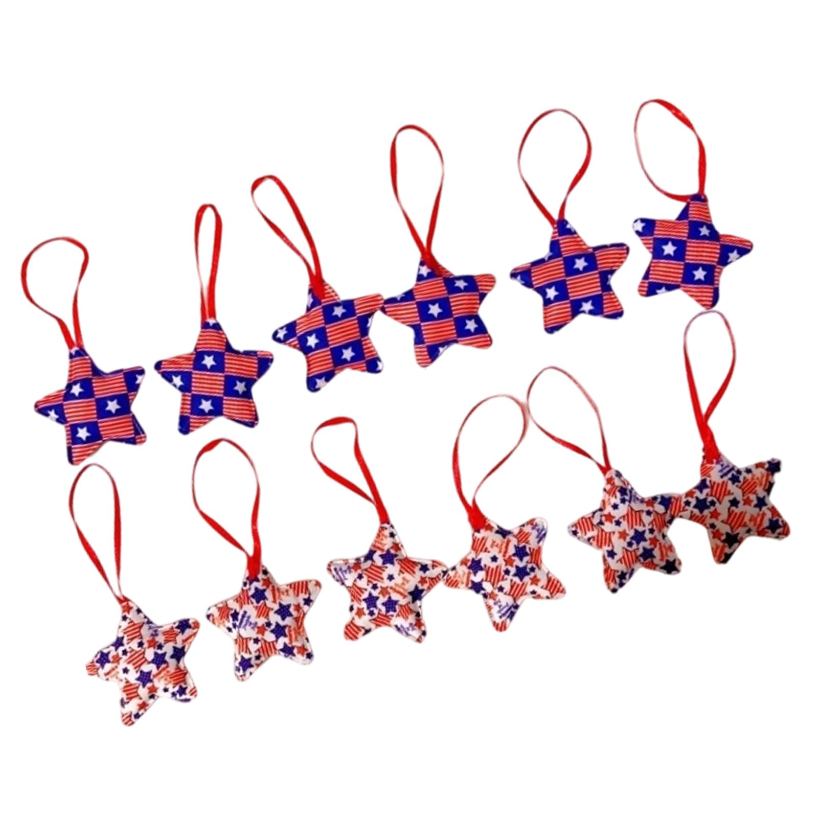 12Pcs Patriotic 4Th of July Hanging Ornament Star Memorials Day Decorations for Tree 250Th Anniversary Tree Decorations Memorials Day Ornament for