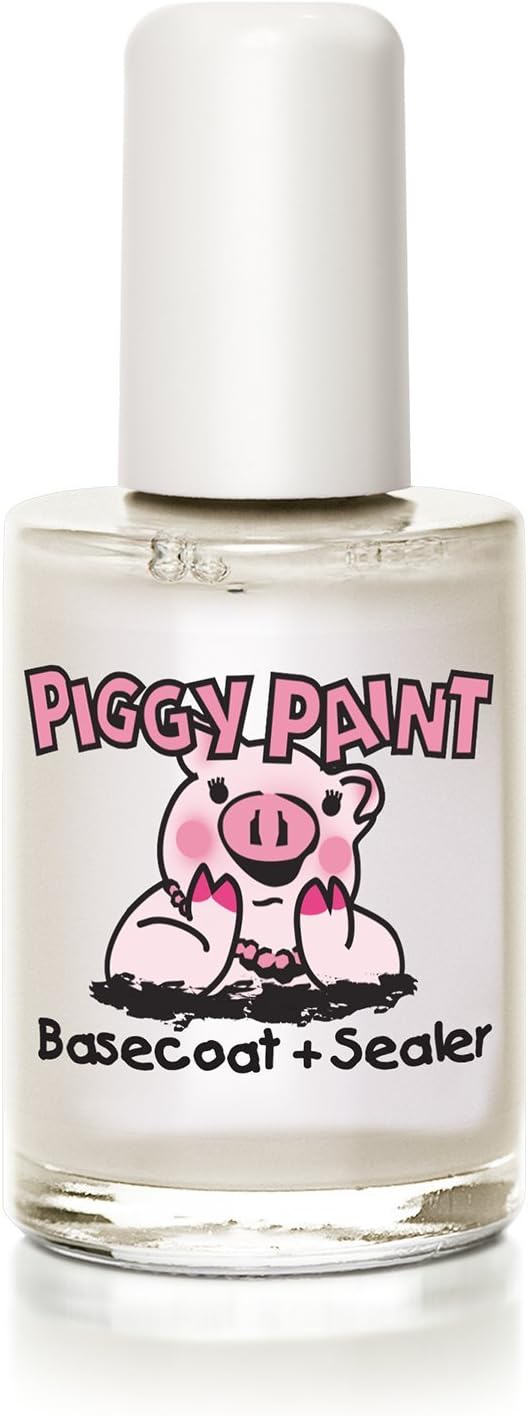 Piggy Paint 100% Non-toxic Girls Nail Polish, Safe, Chemical Free, Low Odor for Kids - 0.5 Fluid Ounce - Base Coat & Sealer