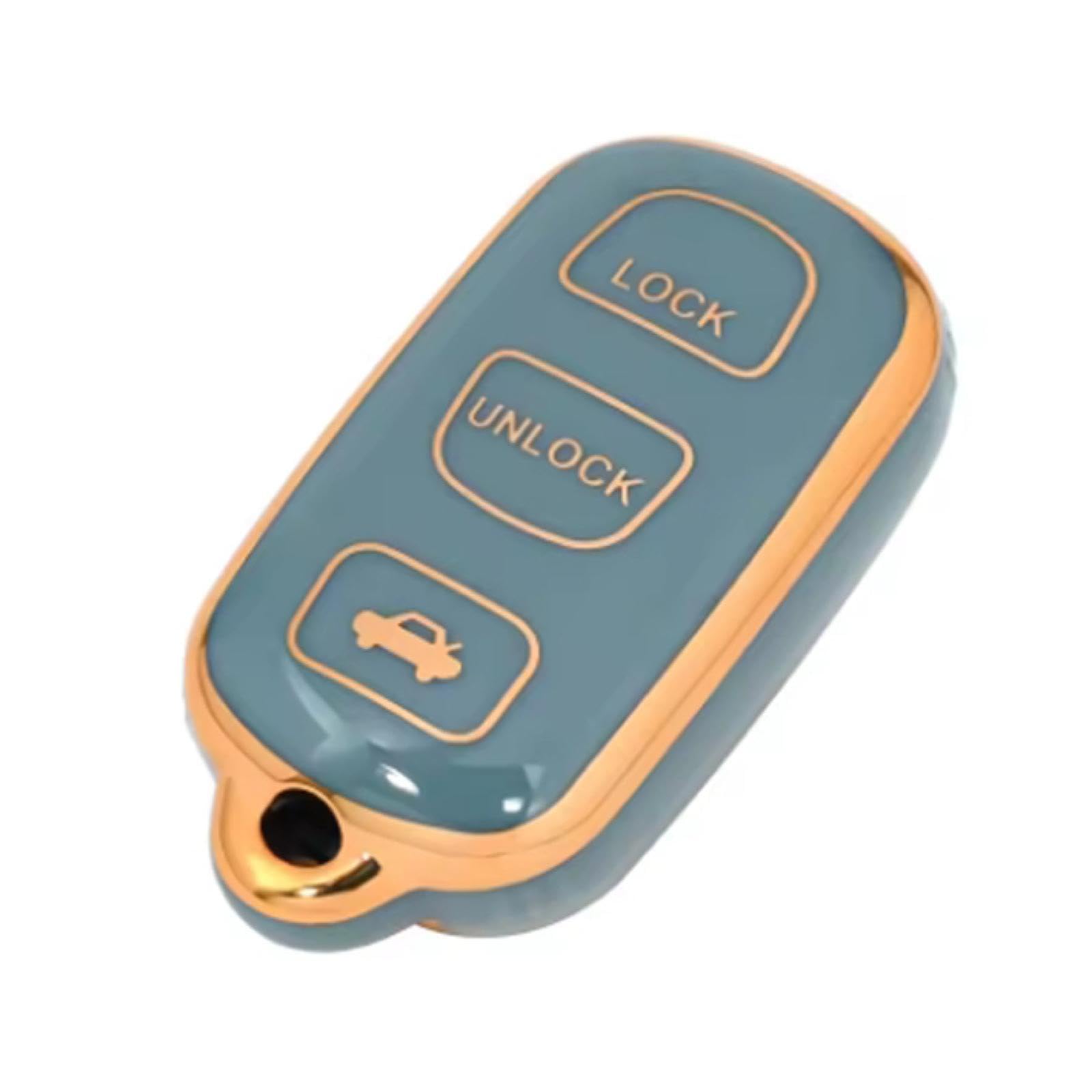 Caja de la llave del coche para Toyota Corolla y Camry de 3 botones en color azul dorado