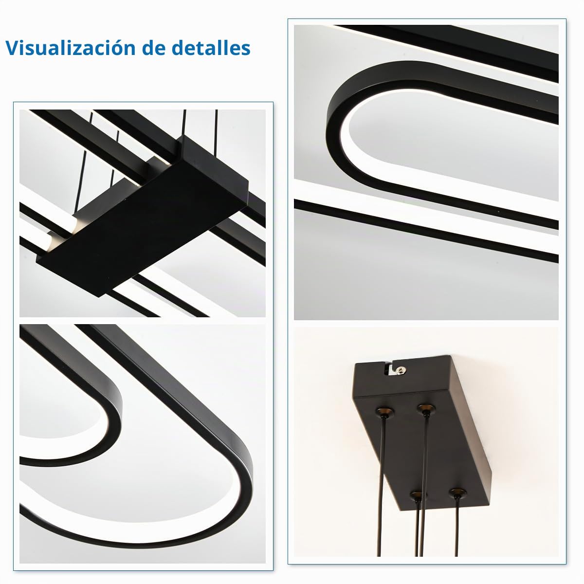 Modernos LED Lampara Colgante Isla Cocina Ovalado,Infinitamente Regulable Doble Anillo DiseñO Candeeiro Teto Suspenso LáMpara ,Altura Ajustable Lineal Lamparas Comedor Colgantes Sala Pasillo Oficina