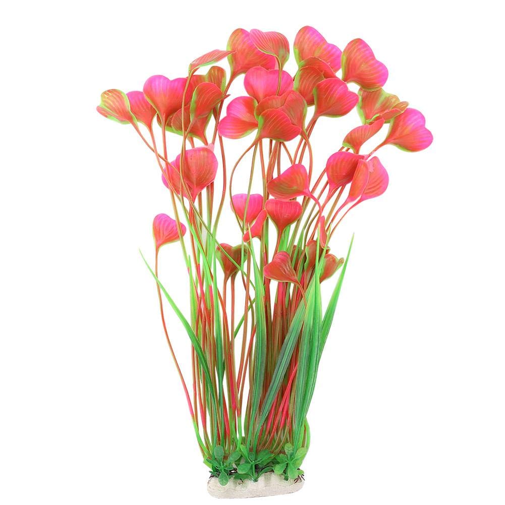 HEEPDD Plantes d'aquarium Aquatiques artificielles de Simulation, décorations de réservoir de Poissons en Plastique sous-Marin d'herbe d'eau de Plante pour l'aquarium(Rose)