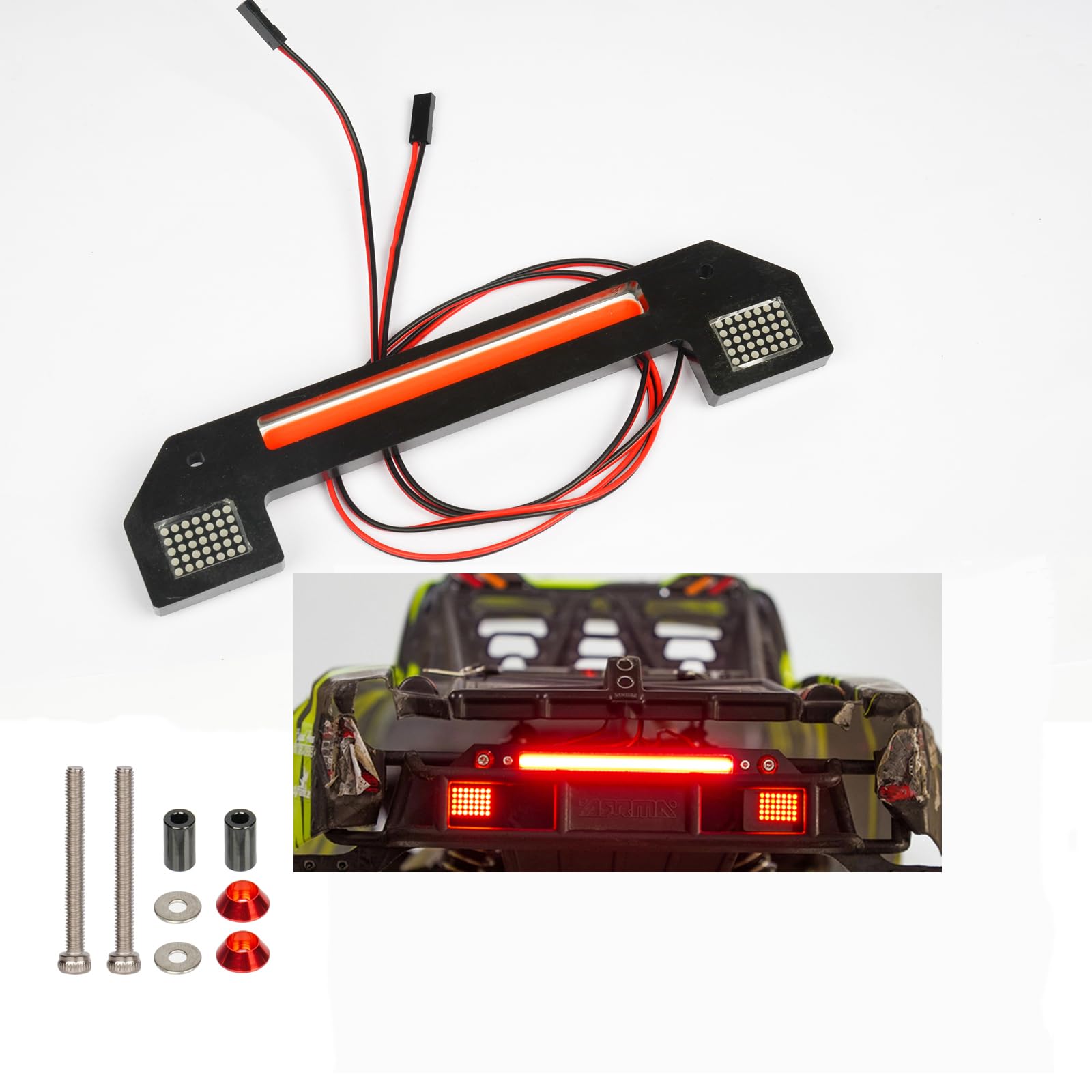 Nylon Taillight Lights Kit for Arrma 6S 1/7 Mojave EXB V2 V1,Durable Light Lamp Upgrade Set,RC Car Taillight LED Light Set Lamp Bar for Arrma 6S Upgrade Parts Accessories