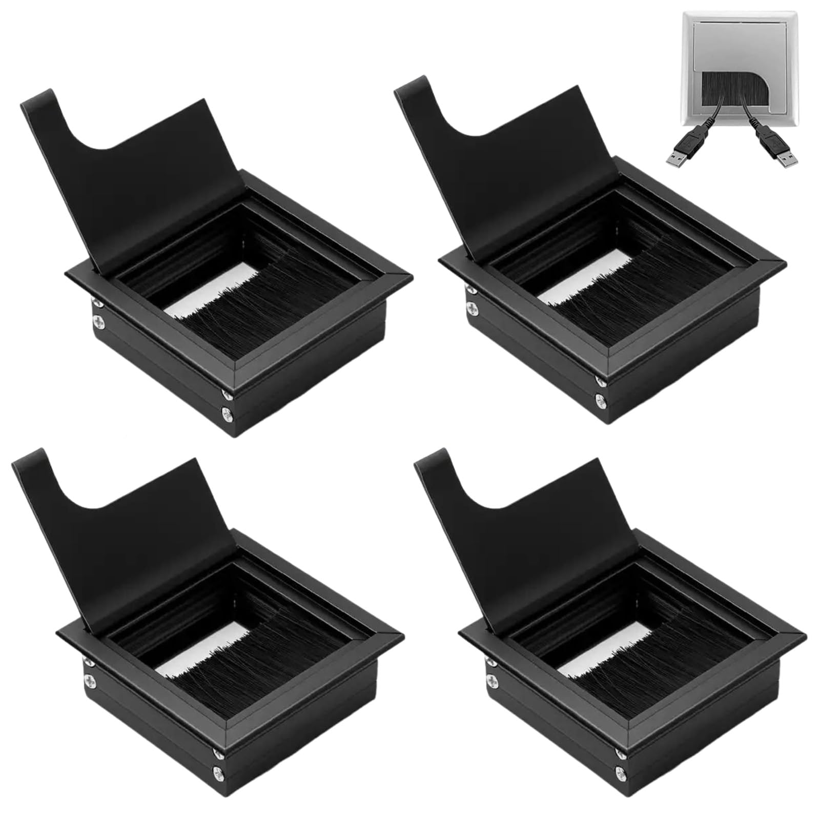 4Pcs Under Desk Cable Management Tray, Cable Organiser for Desk, Wire Cover for Office & Home, Desk Cord Organizer to Keep Workspace Neat & Tidy