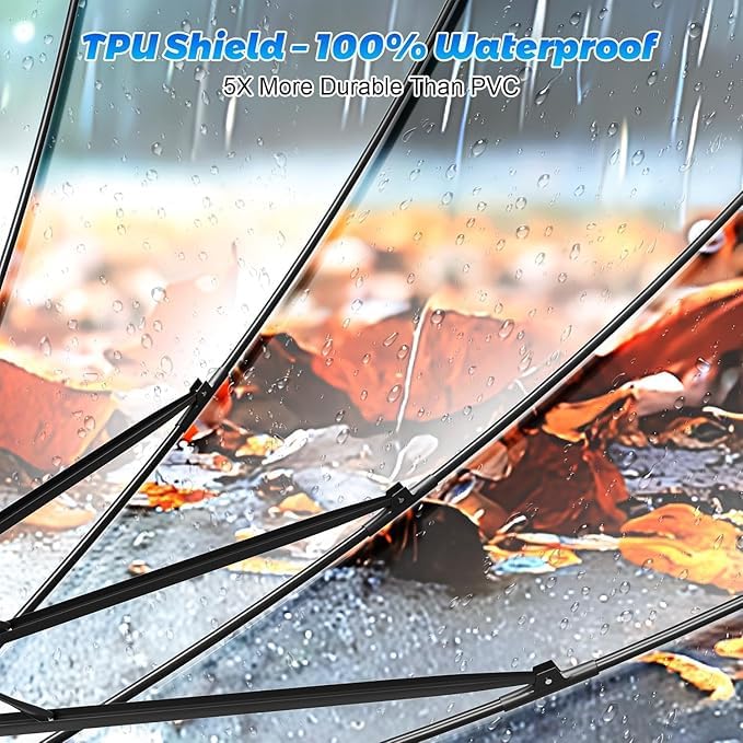 Image of ISABRELLA Transparent Umbrella For Rrain Big Size-White Dome 120CM Windproof Automatic Open Long Handle Rain Umbrella for Women & Men-Outdoor, Weddings, Travel，Daily