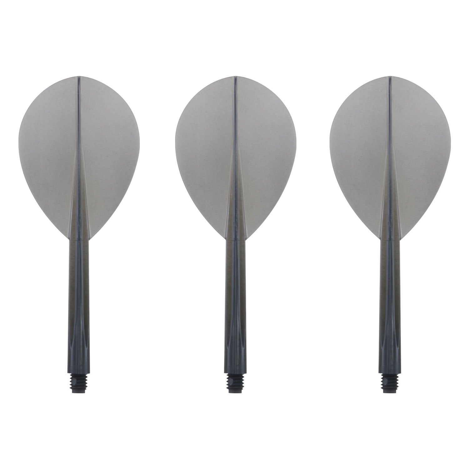 Condor Darts Flights | Plain Clear Black Teardrop Large – Integrated One-Piece Flight & Shaft System, Durable Molded Dart Flights, Professional Steel & Soft Tip Dart Accessory