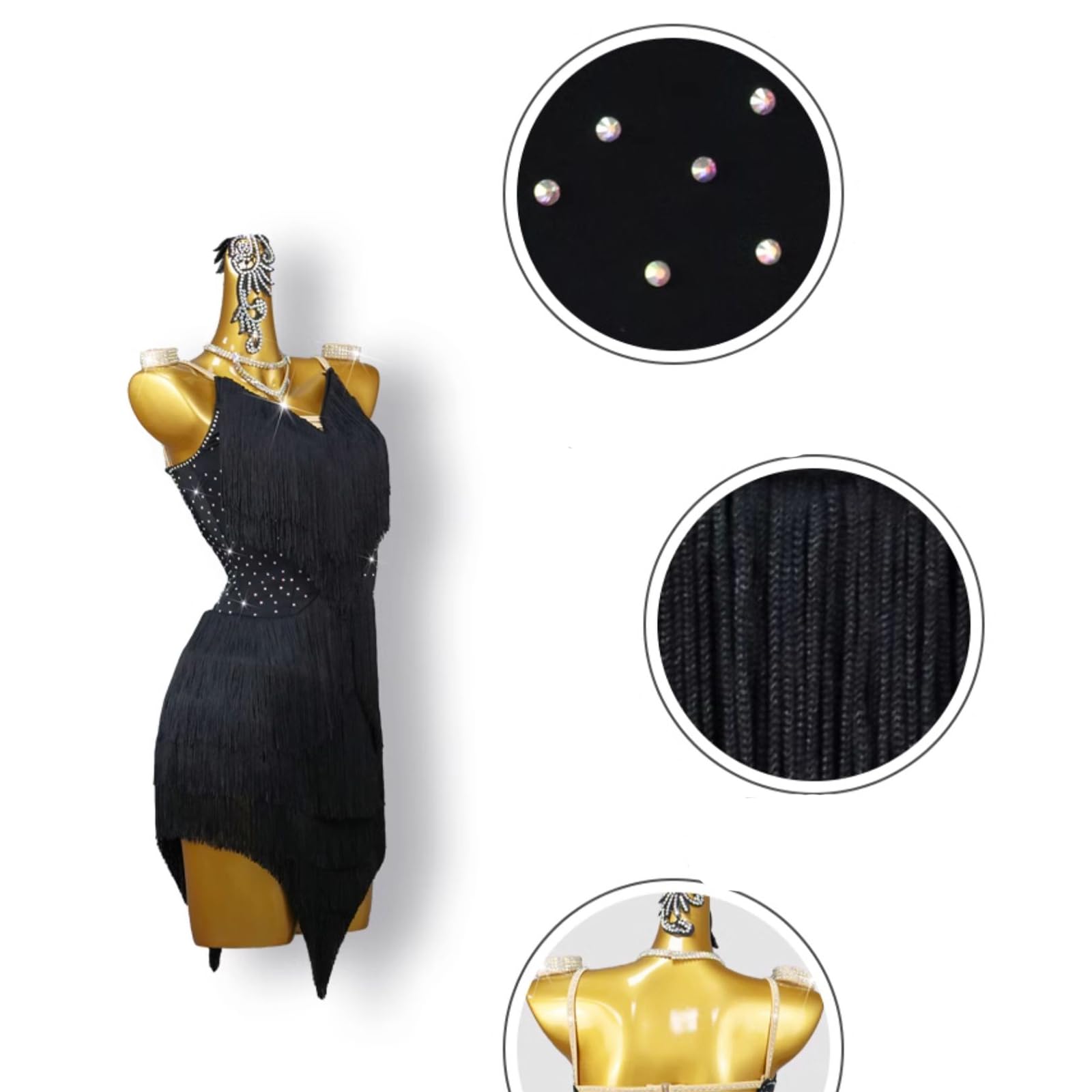 Lateinisches Tanzkleid Damen Fransen Latin Dance Kleider Tanzkleider Damen Fringetango Übungsrock Salsa-Wettbewerbskostüme