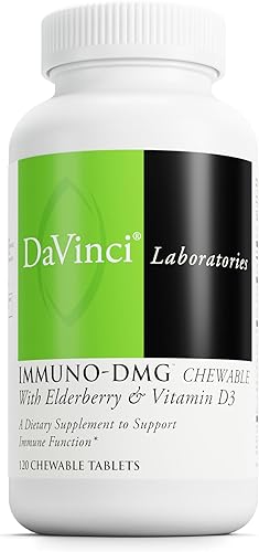 DAVINCI Labs Immuni-DMG Masticable con saúco y vitamina D3 - Suplemento dietético para apoyar la salud celular e inmunológica* - con vitamina C, D3,