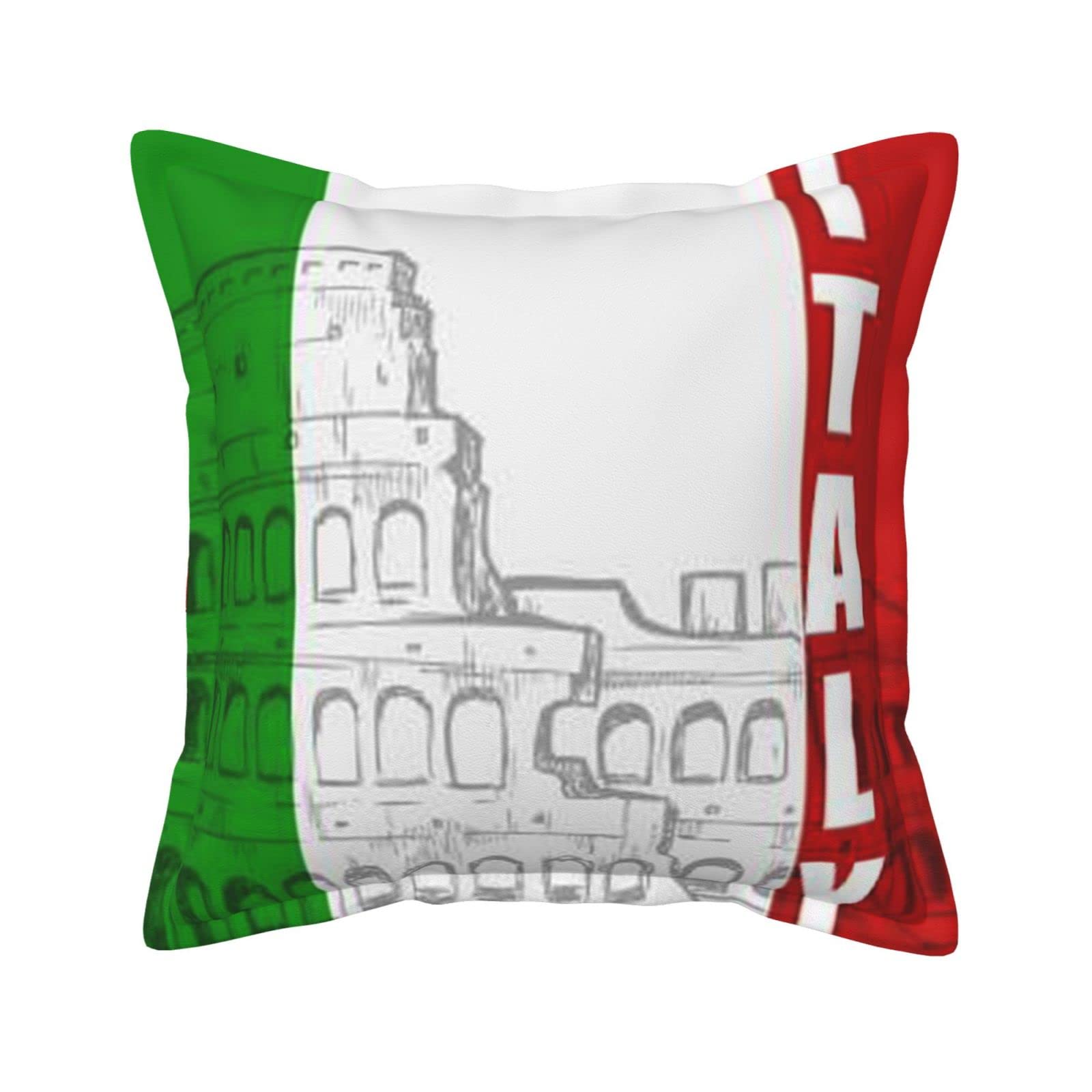 Housse de coussin en cuir Colisée italien 45x45 cm de luxe pour un salon raffiné