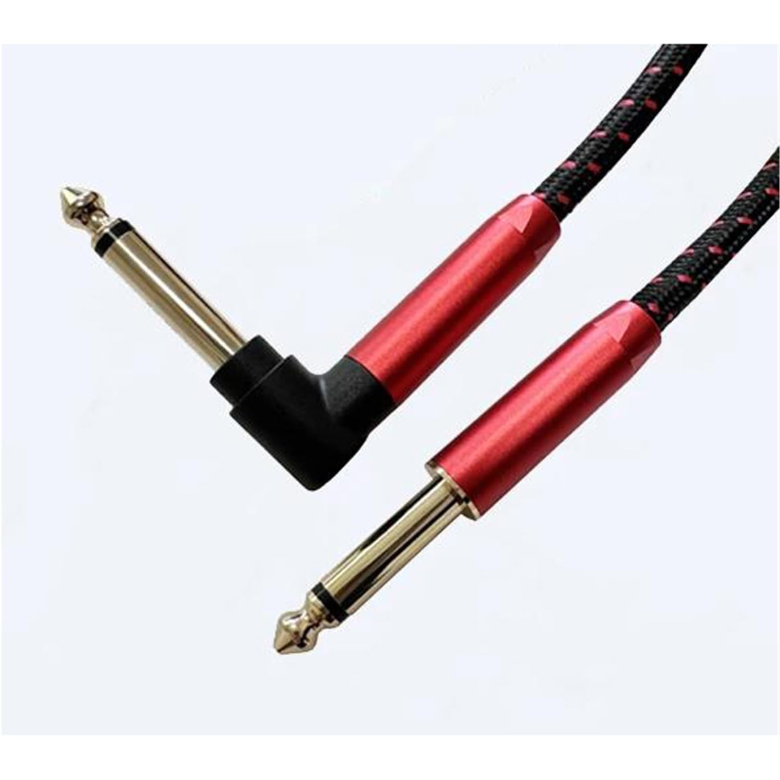 Cable De Audio Para Guitarra Cable De Instrumento 6,5 Pies Cable Amplificador Alambre Trenzado TRS 1/4 Pulgada Para Guitarra Eléctrica(Red,6m)