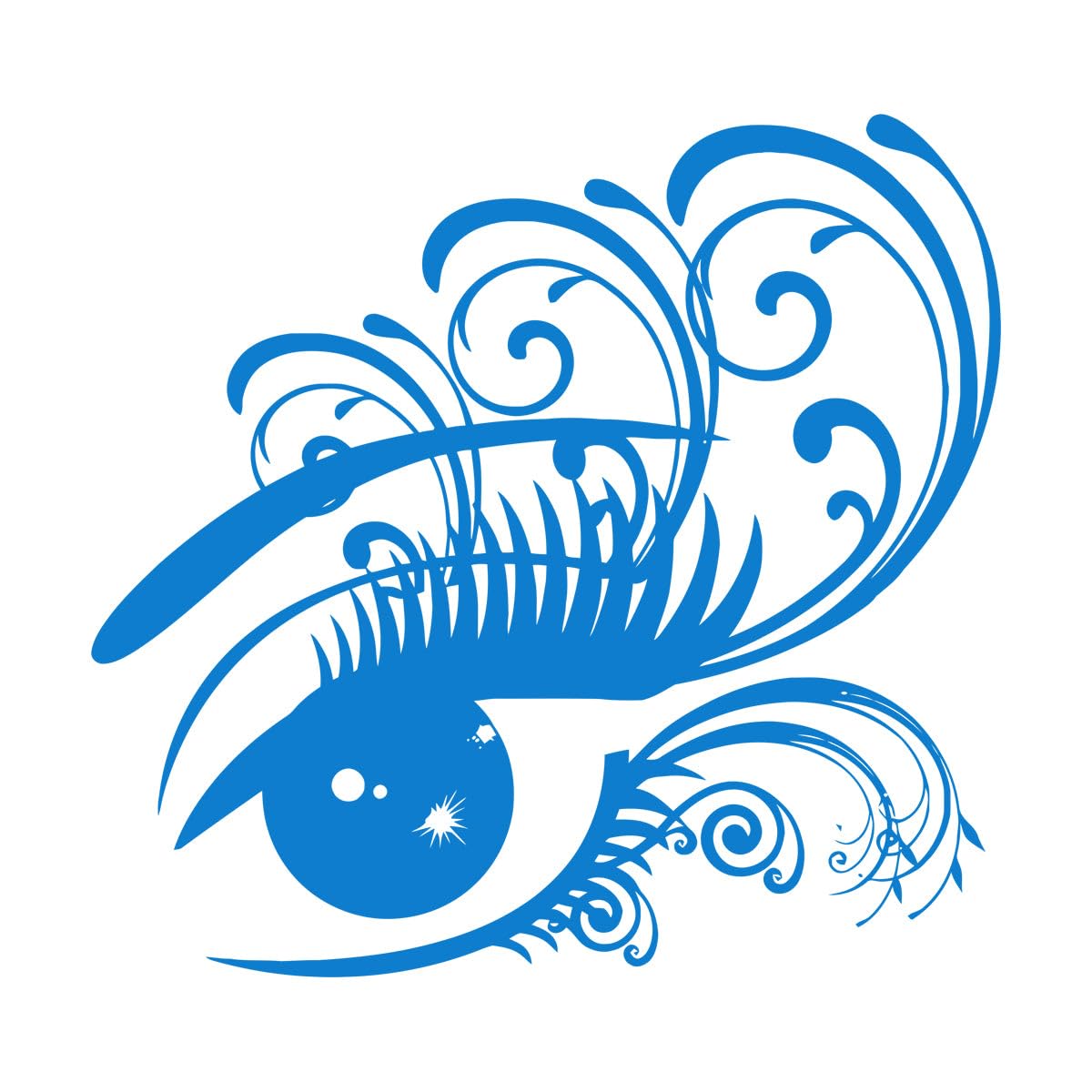 Women's Eye with Big Eyelashes Wall Stickers Beauty Salon Decor Mural Modern Girls Room Decoration Wall Decals Bedroom Large - 58x61cm — image 1