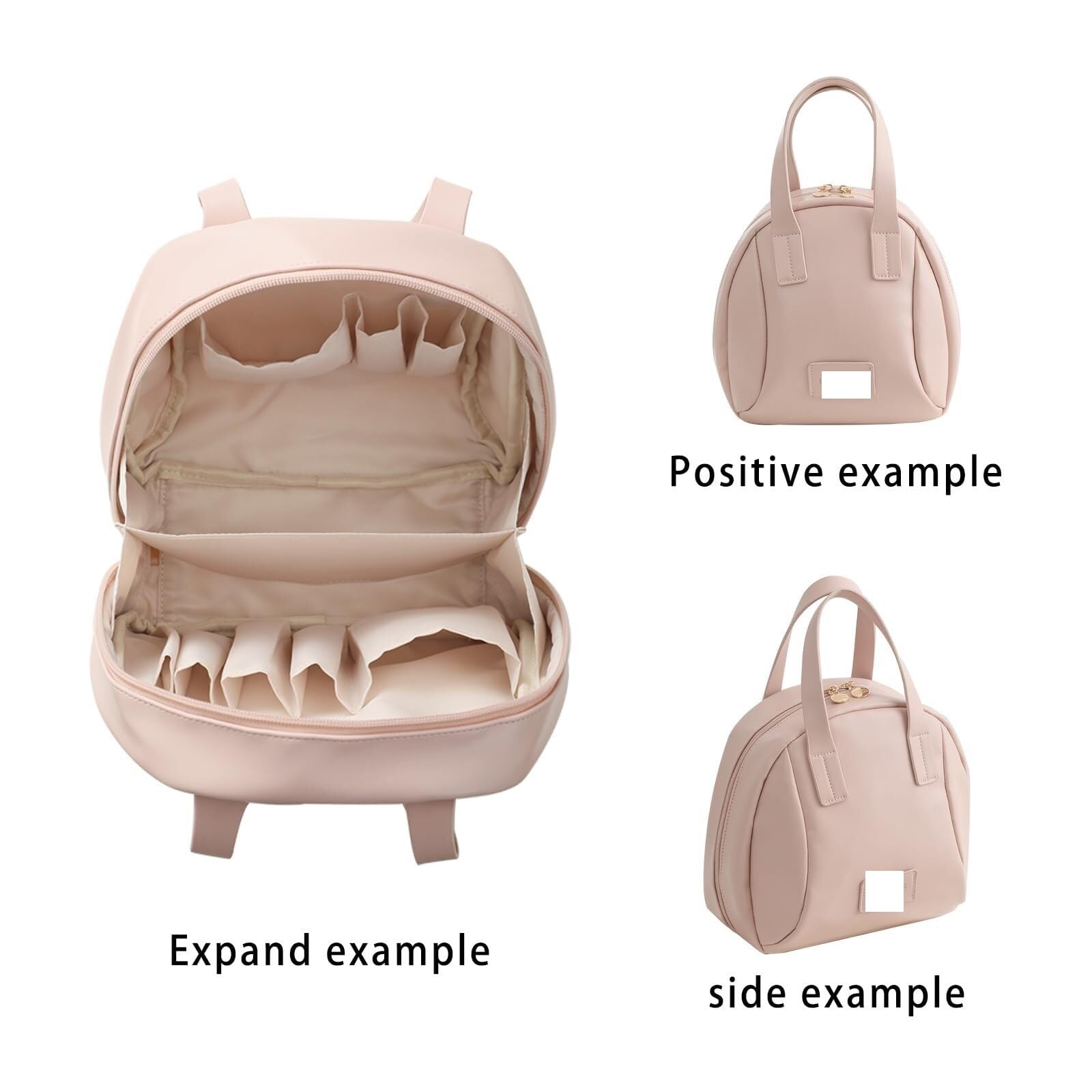 Porta Trucchi Pochette Trucchi Borsa for Cosmetici da Viaggio Borsa for Cosmetici Impermeabile Borsa da Toilette Portatile con Manico e divisori Trousse Trucchi Donna(Pink)