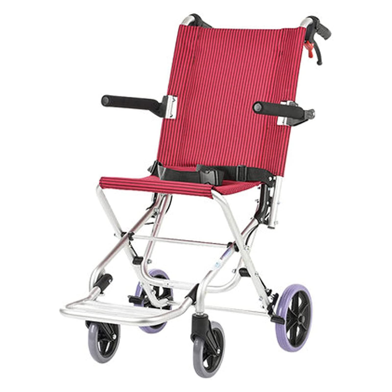 Aluminum Alloy Folding Wheelchairs Medical Aid Wheelchair with 4 Wheels and Seat Rear Tyre Brakes Drive for Aircraft