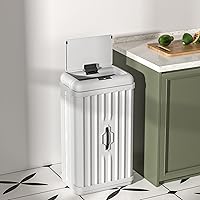 Vista 5 de ELPHECO Bote de basura automático de 13 galones con tapa de cierre suave, con sensor de movimiento de 50 litros para cocina en casa, oficina
