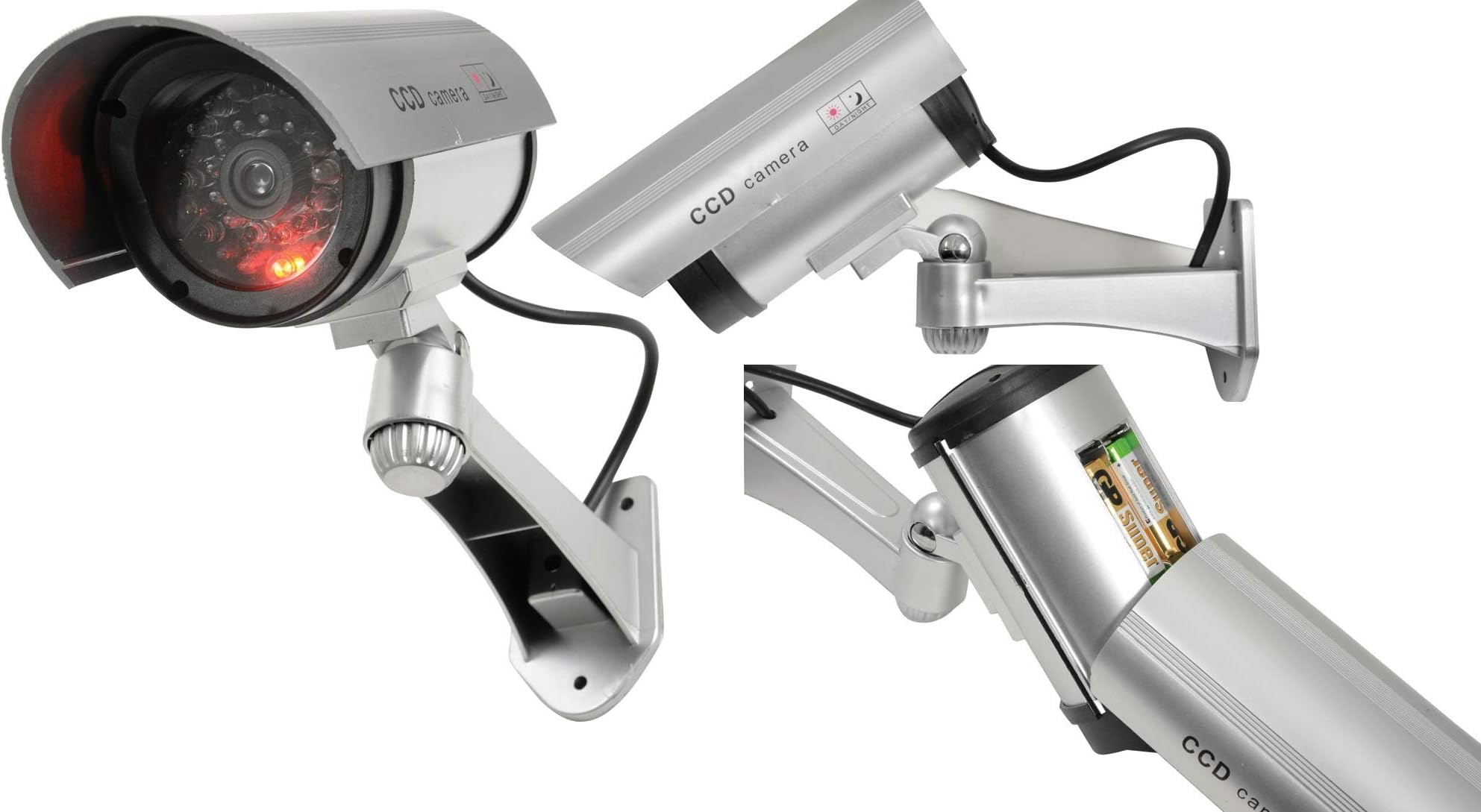 ShaniTech Dummy Bullet CCTV Security Camera with Flashing LED Indoor Outdoor Fake Camera