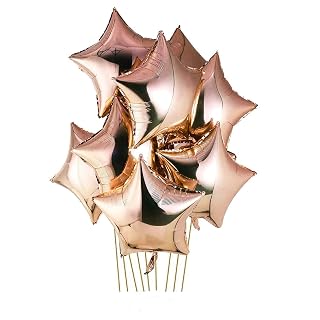 On Blow 18" inches Star Shape Party Decorative Foil Balloon - Pack of 10 Pcs (Rose Gold)