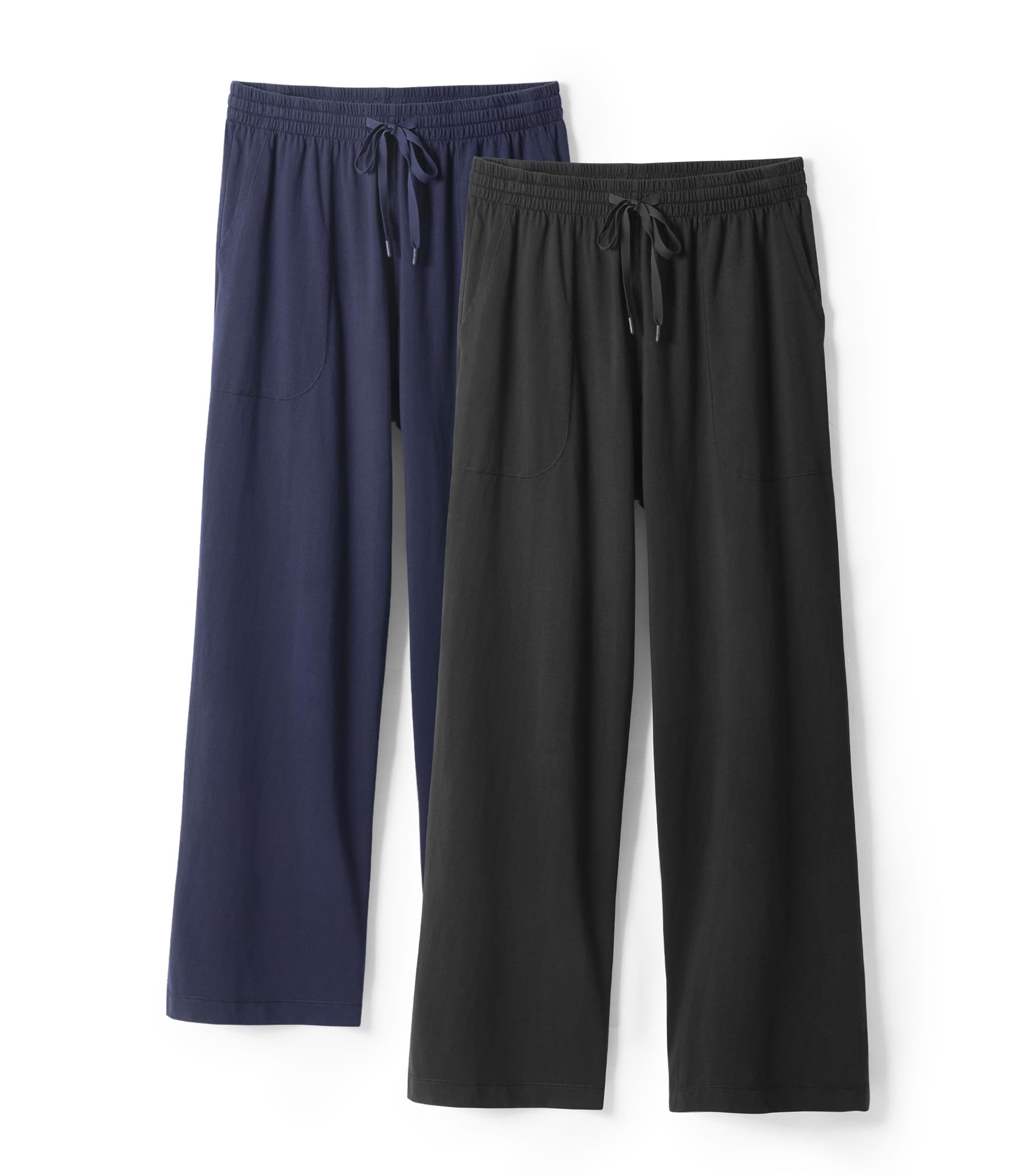 DAVID ARCHY Men's Pajama Pants Cotton Comfy Sleep Bottoms, Lightweight Lounge Pants with Pockets Soft Sleepwear PJs, 2 Pack