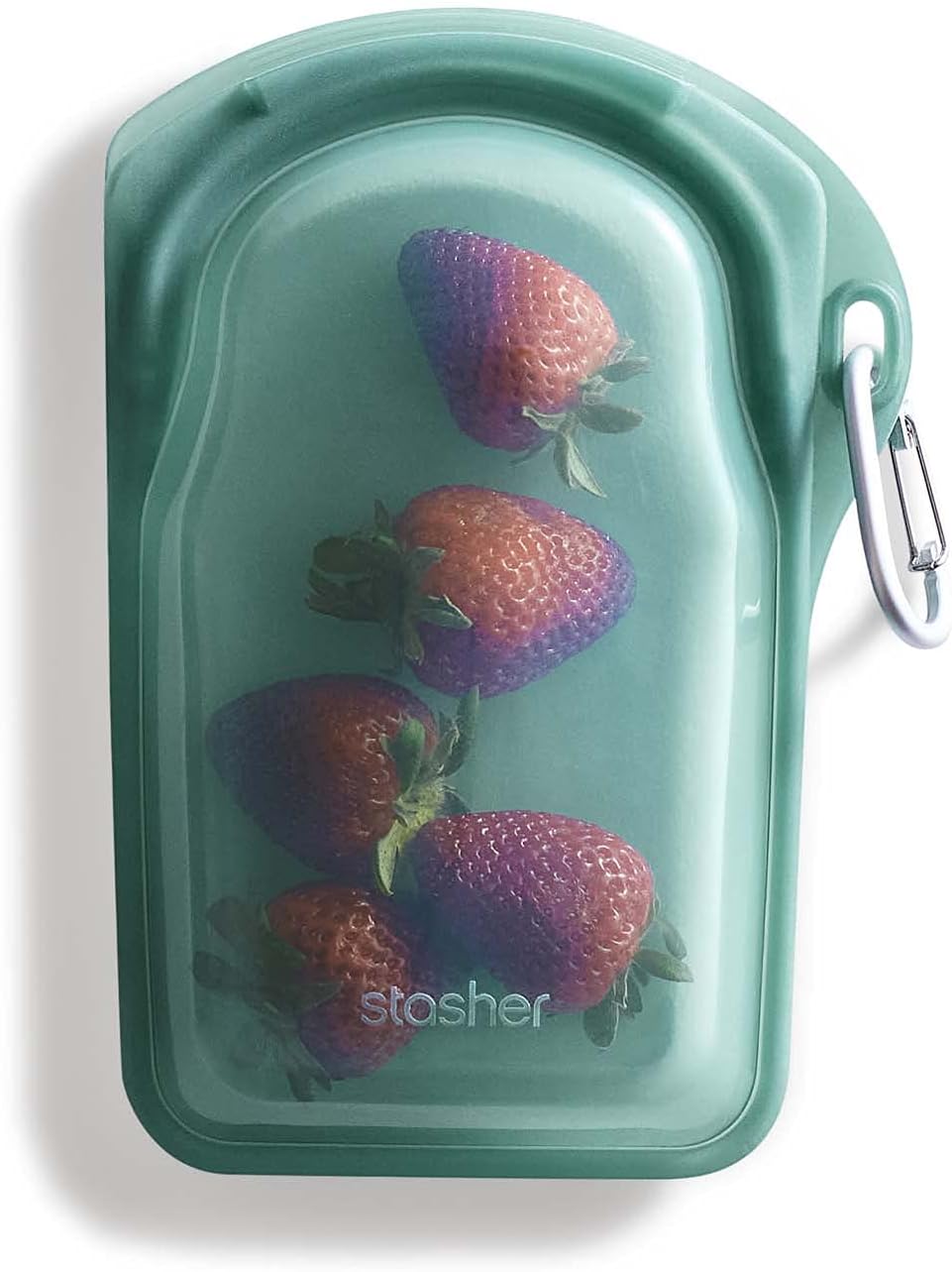 Stasher Silicone Reusable Storage Bag, Go Bag (Waterfall) | Food Meal Prep Storage Container | Lunch, Travel, Makeup, Gym Bag | Freezer, Oven, Microwave, Dishwasher Safe, Leakproof