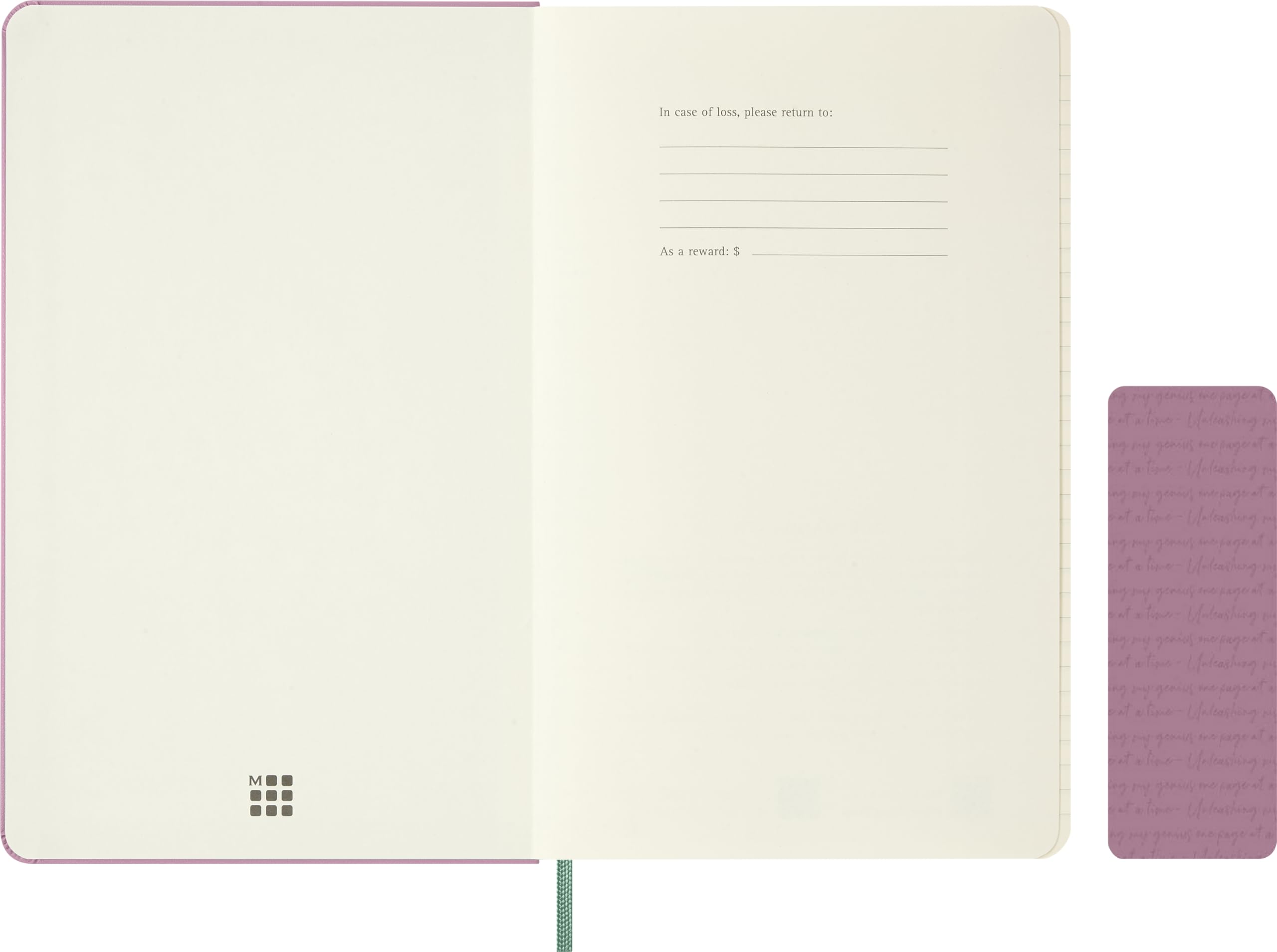 Moleskine Classic Ruled Notebook, With Hard Cover and Elastic Closure, Majestic Pink, Large Format 13 x 21 cm - Image 3