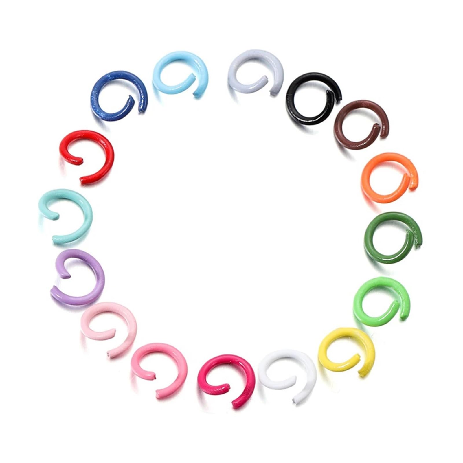 Anneaux ouverts rouges 1,2x8 mm en métal coloré pour loisirs créatifs (1000 pièces)