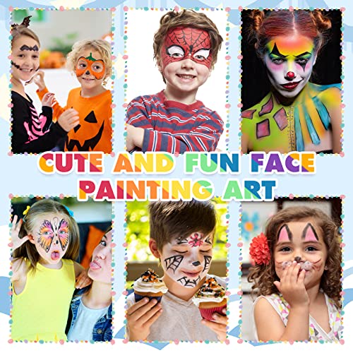 Fuutreo 96 Pcs Face Paint Crayons For Kids Body Painting Makeup Crayons Face Painting Kit Metallic Kids Face Paint For Boys Girls School Birthday Party Halloween Supplies, 24 Classic Colors #TOP4