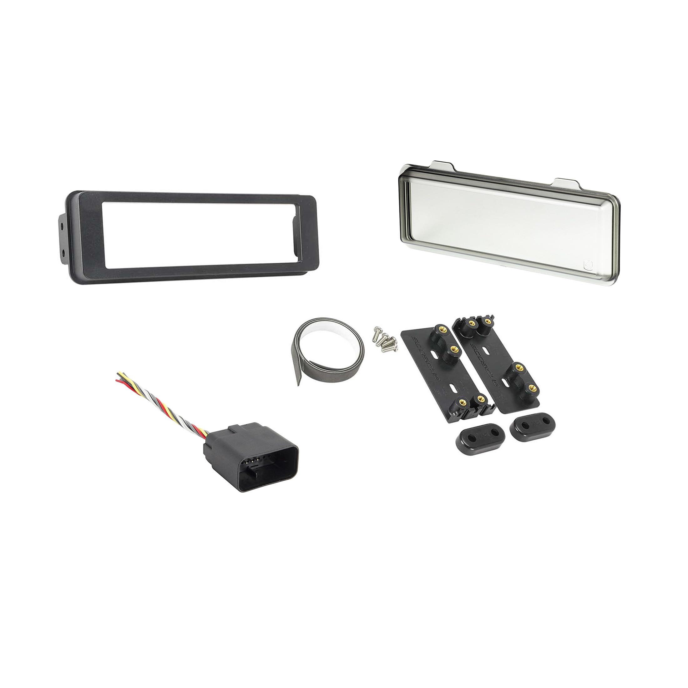 Scosche HD9698BN Single DIN Radio Installation Dash Kit with Weather Shield and Wire Harness Compatible with Select 1996-1998 Harley-Davidson Touring