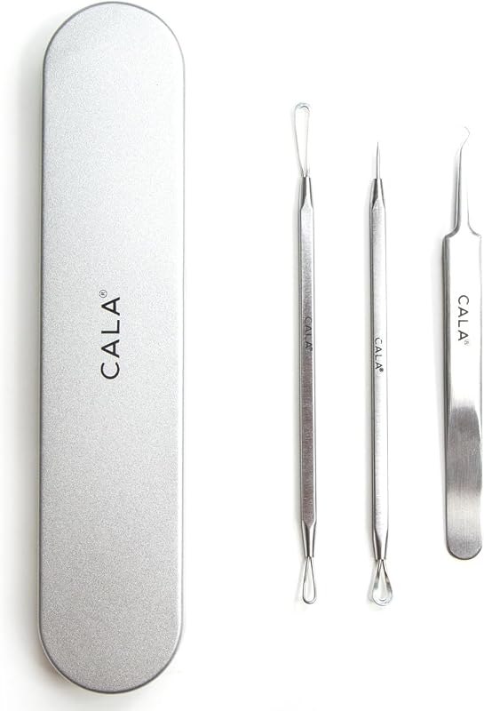 Kit de ferramentas para cuidados da pele Cala com estojo metálico, 3 unidades