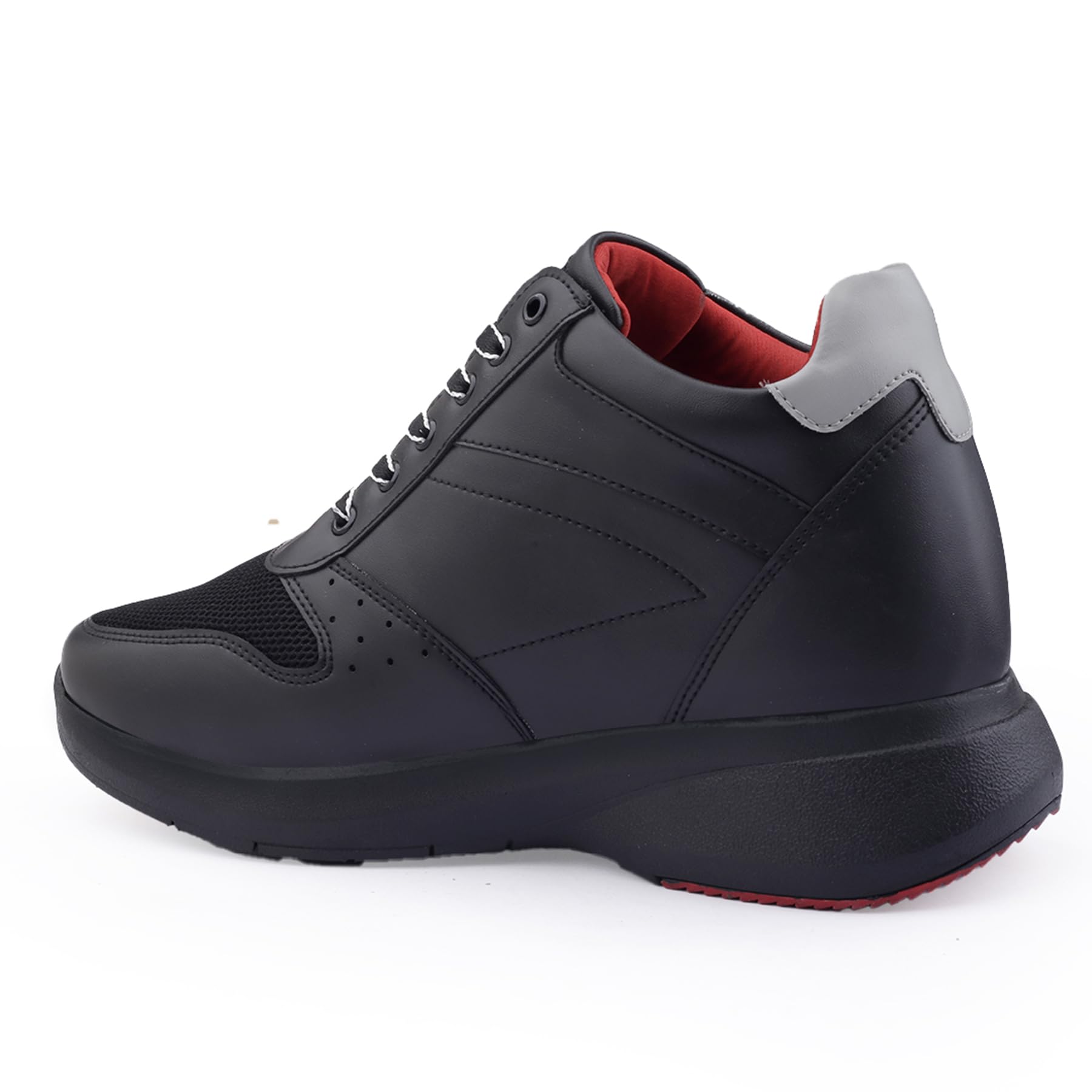 Mens 3.5 Inch Hidden Height Increasing Faux Leather Black Casual Sneaker Laceup Outdoor Shoes.- 7 UK (B0CYXX3V3V) Amazon Price History, Amazon Price Tracker