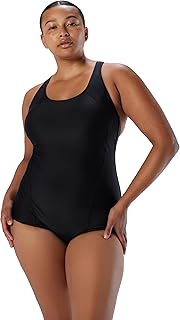Traje de baño de una pieza para mujer, con costura de princesa, PowerFlex, Ultraback, corte conservador