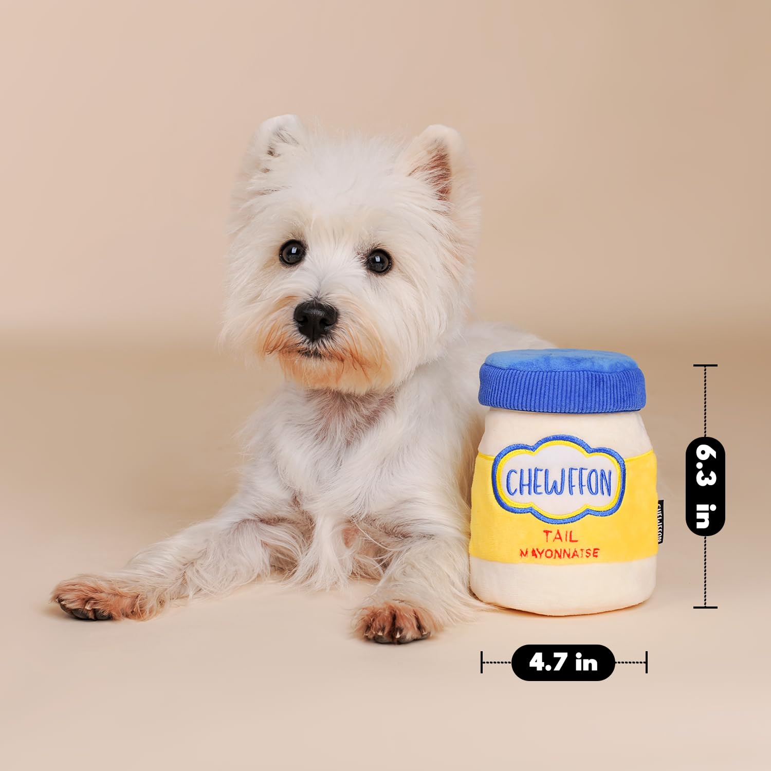 CHEWFFON Juguete para perros, rompecabezas interactivo de tarro de mayonesa, juguete de olfateo para estimulación mental, juguete arrugado para esconder y buscar para todos los tamaños de perros