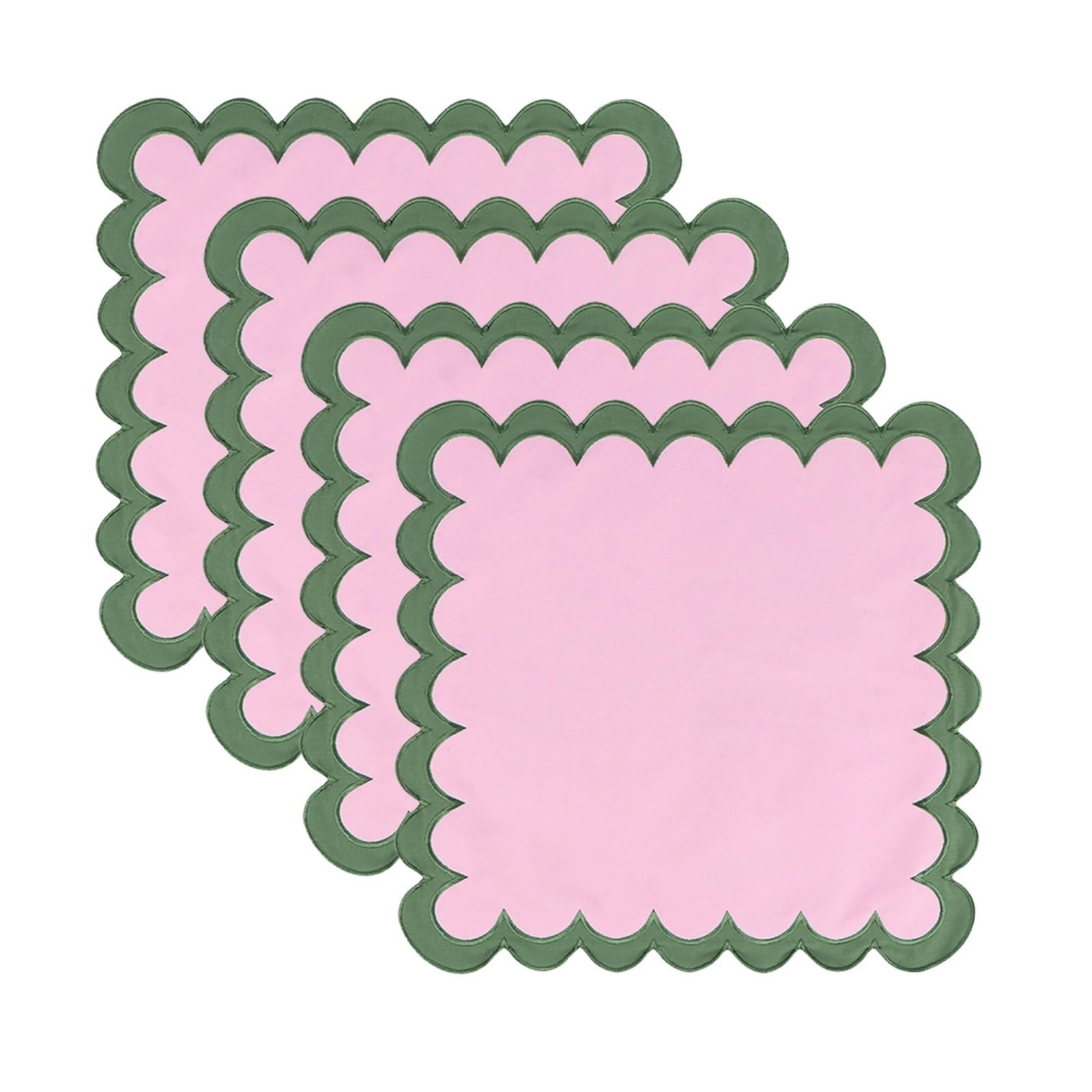 WZPTLKIBAD Dinner Placemat Napkins, Scallop Edge, 13 * 19 inch