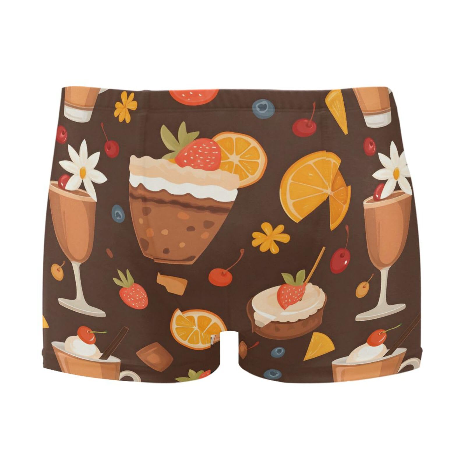 UMIRIKO Cake Dessert Coffee Men's Swim Trunk Square Leg Swimsuit Swimwear Swim Briefs for Men 2XL 202b8196