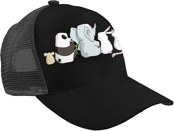 Amazon メッシュキャップ 野球帽 動物 兎 猫 パンダ 後ろ姿 大きいサイズ おしゃれ メンズ ローキャップ 高校生 大学生 帽子 キャップ 黒 通気 軽量 速乾 紫外線対策 野球帽 水泳 ゴルフ アウトドア 運動 Wewjow キャップ 通販