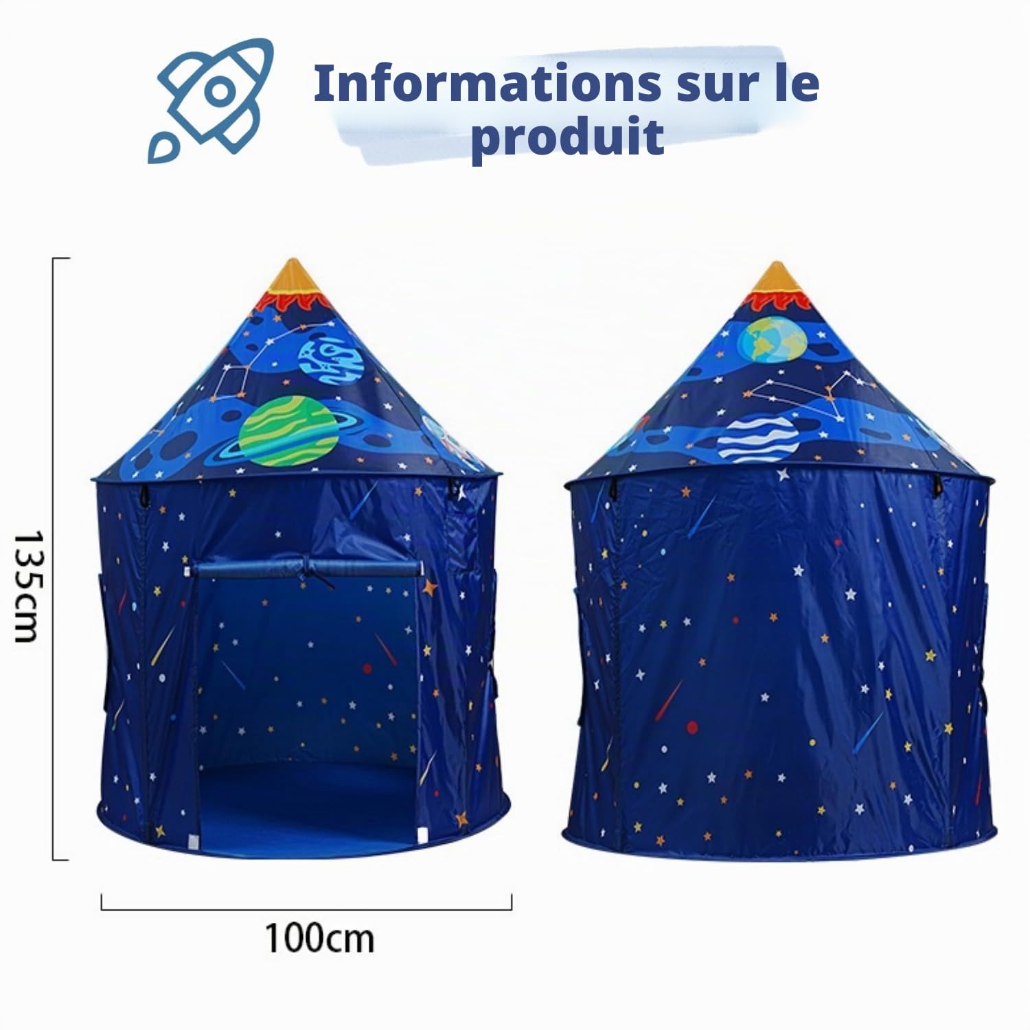 Tente de Jeu pour Enfants, Tente Wigwam Pop-up pour Enfants, pour garçons et Filles, intérieur et extérieur