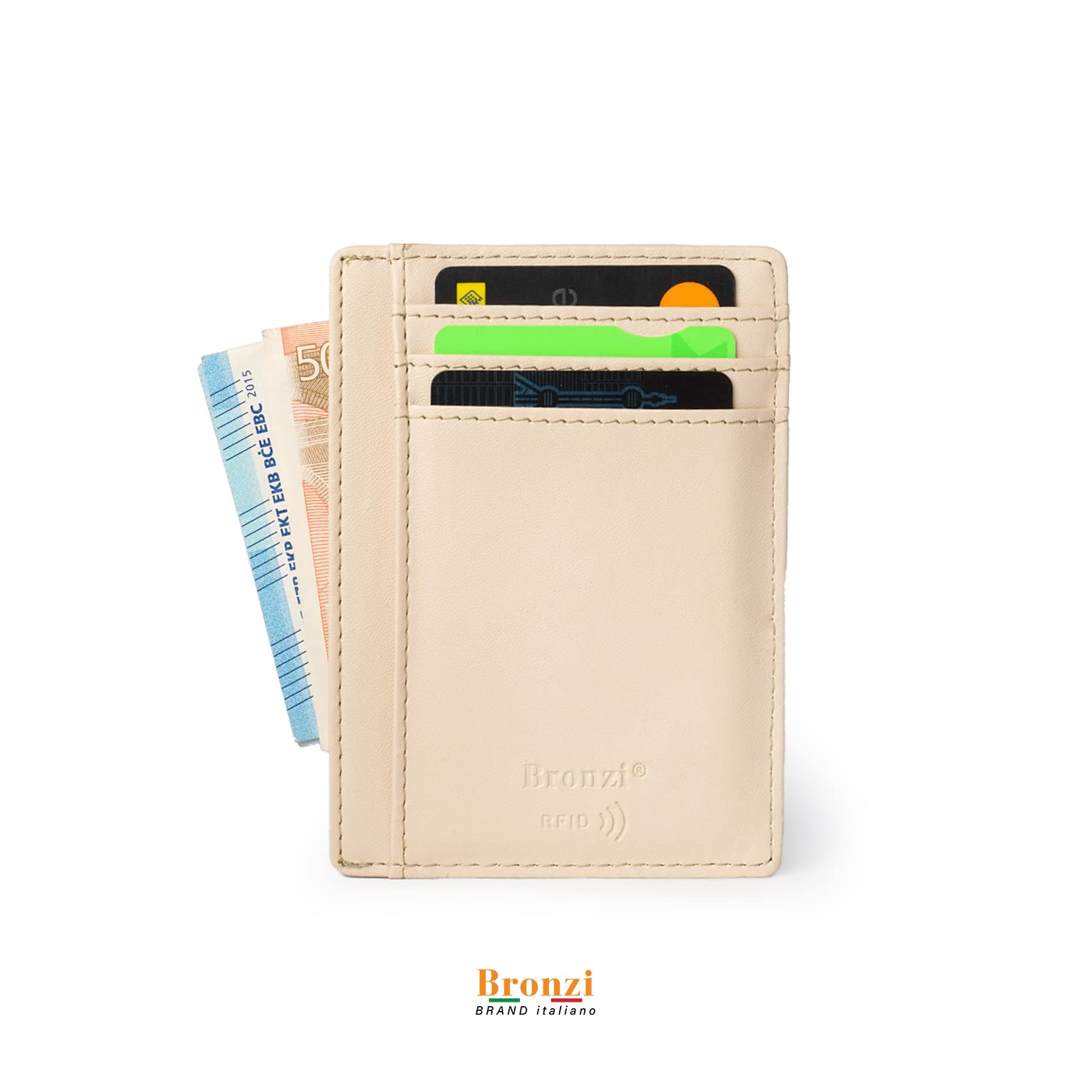 Bronzi® Portafoglio Porta Carte di Credito - Portafoglio Uomo Donna Slim Porta Carte Uomo - PortaCarte Mini - Protezione RFID - Confezione Regalo Smart Design Italiano