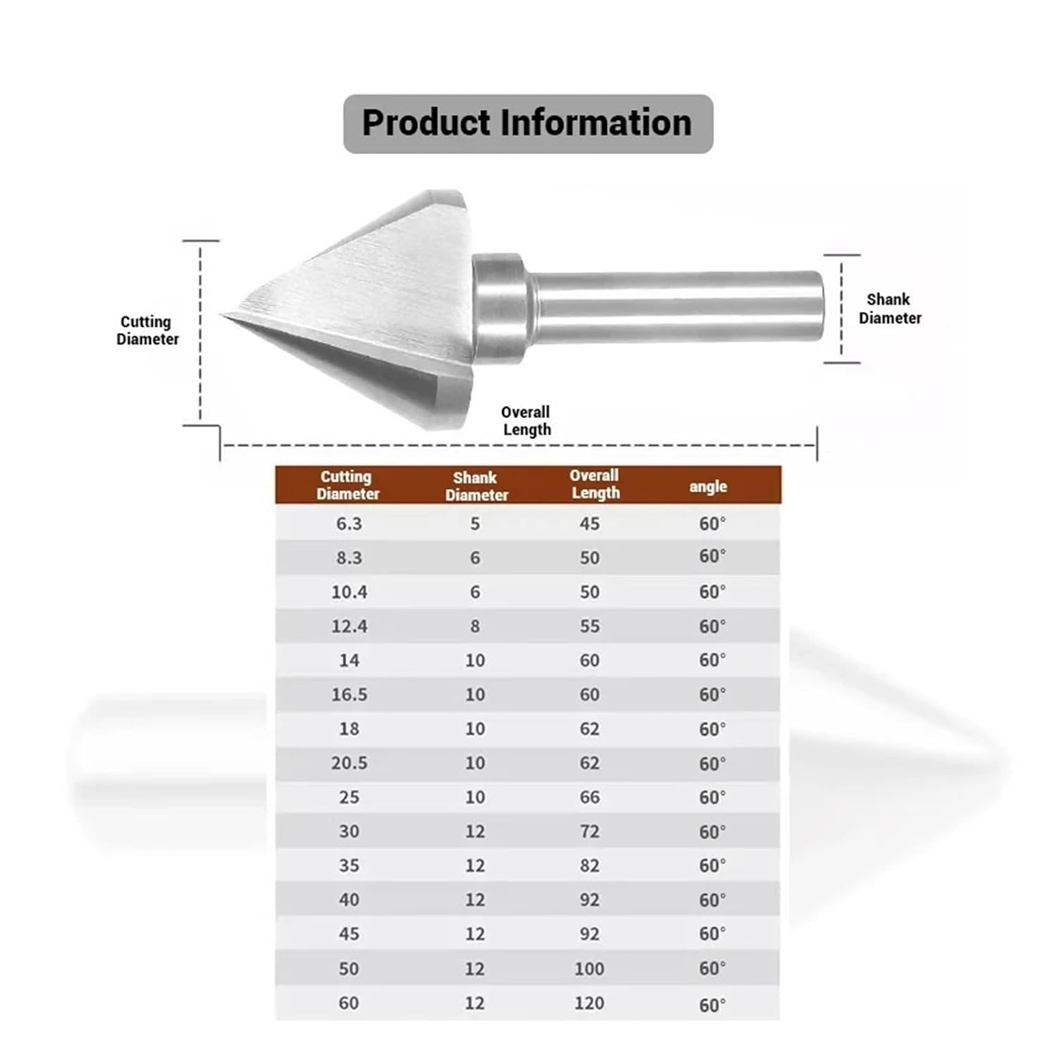 Chamfer Countersink Drill Bit Countersink Drill Step Bit Core Drilling Tool 60-Degree Chamfer Mill for Metal Machining Single or Three Edged(1Flute,30MM_Round)