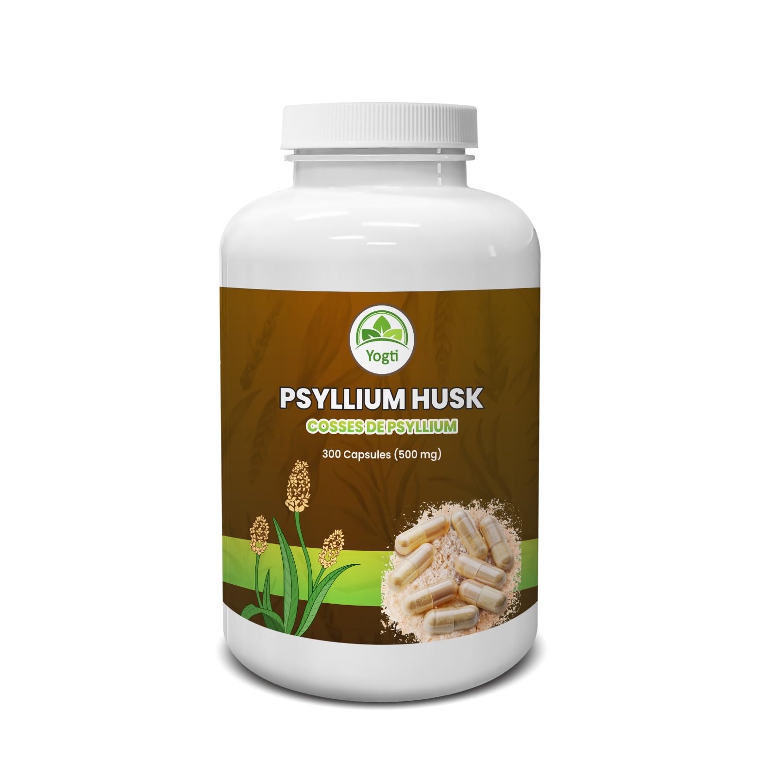 Yogti Psyllium Husk Capsules, 300 Count
