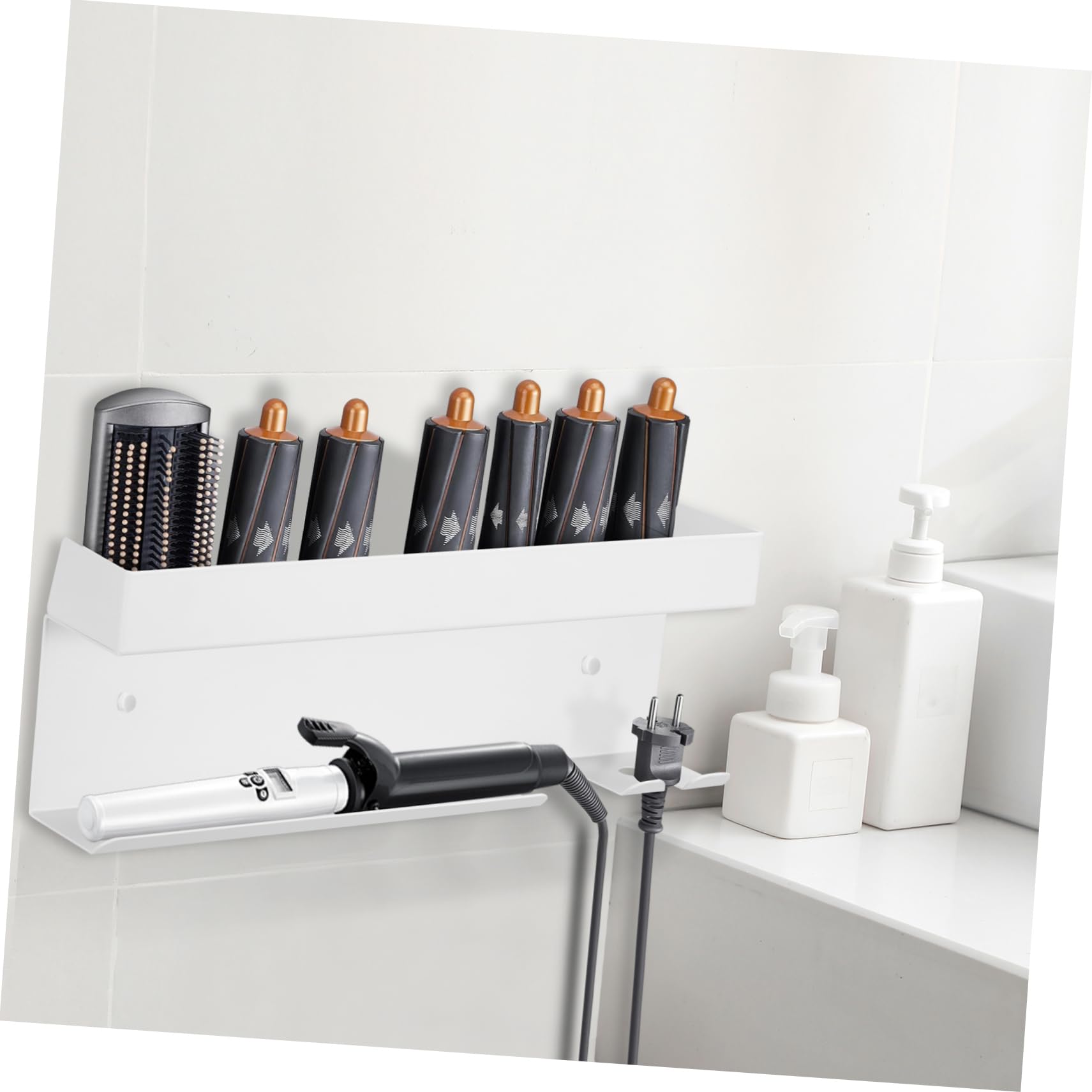 ERINGOGO soporte para secador de pelo estante para hierro para el cabello soporte para plancha de pelo organizador de almacenamiento de secador de pelo material de aluminio